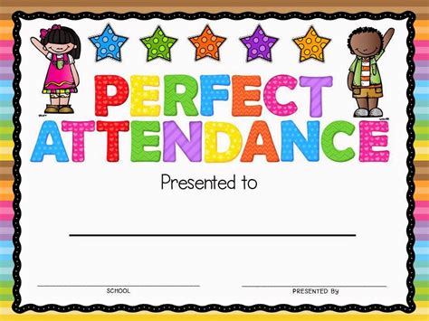 Perfect Attendance Certificate Free Printable