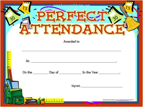 Perfect Attendance Certificate Designer Perfect attendance, Perfect