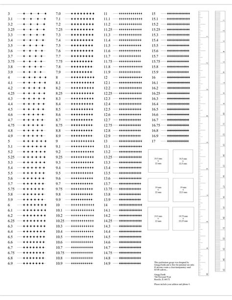 Perforation Gauge Printable
