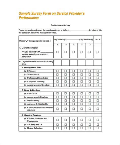 Performance Survey Template