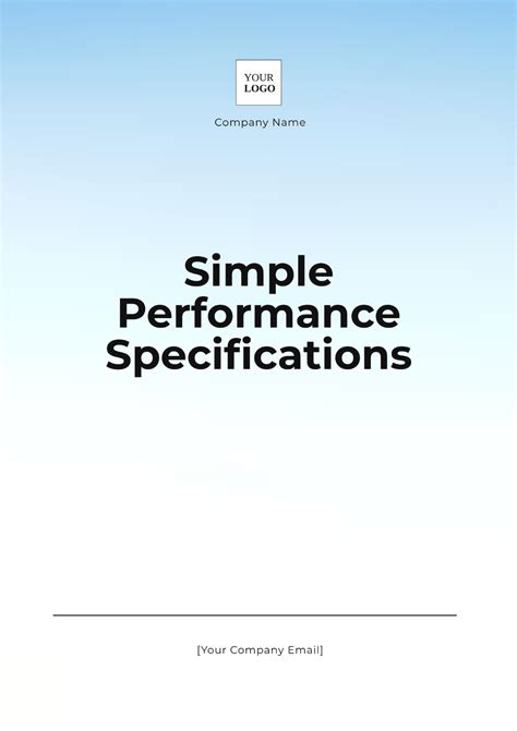 Performance and Specifications