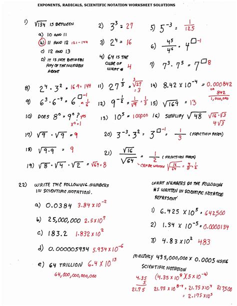 Performing Operations using Scientific Notation 8th Grade Math Worksheet