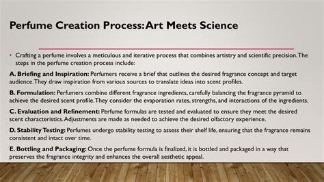 Perfume creation process
