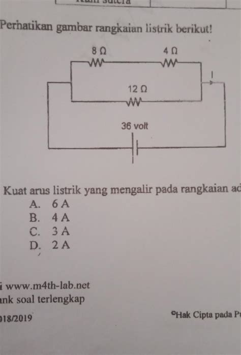 Perhatikan Gambar Rangkaian Listrik Berikut Kuat Arus pada Amperemeter Adalah