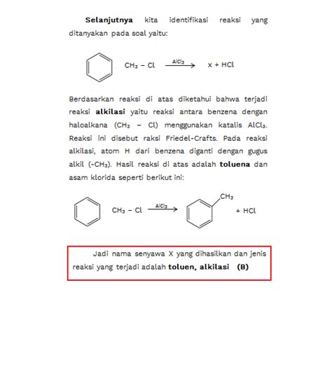 Perhatikan Persamaan Reaksi Benzena Berikut