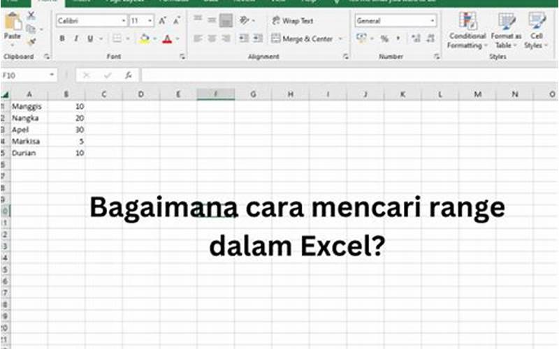 Perhitungan Range Pada Excel