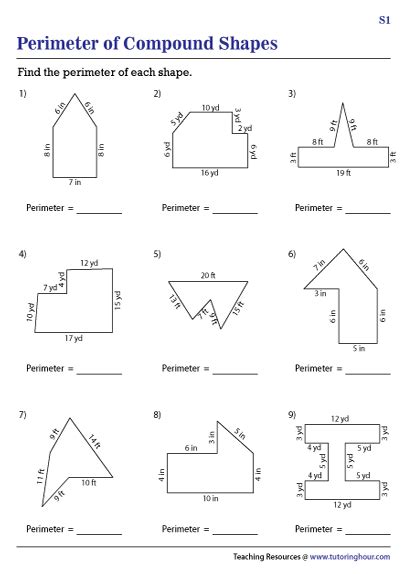 Perimeter Of Composite Figures Worksheet