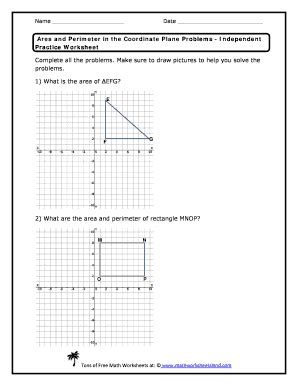 Perimeter And Area In The Coordinate Plane Worksheet