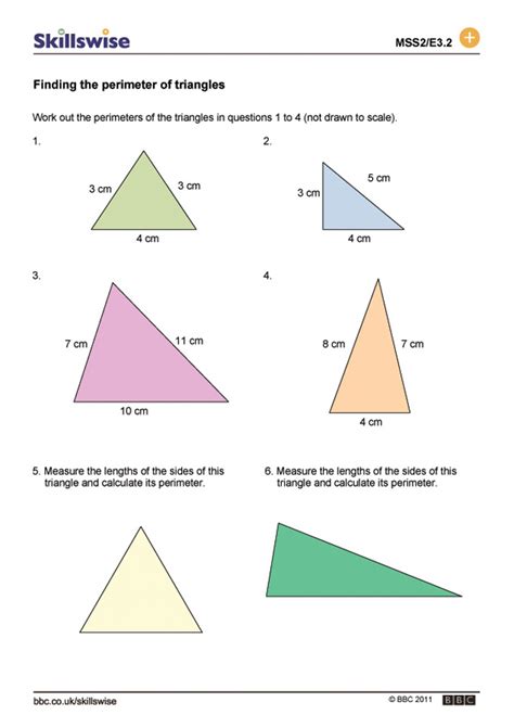 Perimeter Of A Triangle Worksheet