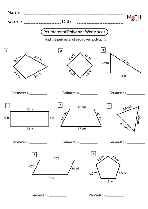 Perimeter Of Polygons Worksheet