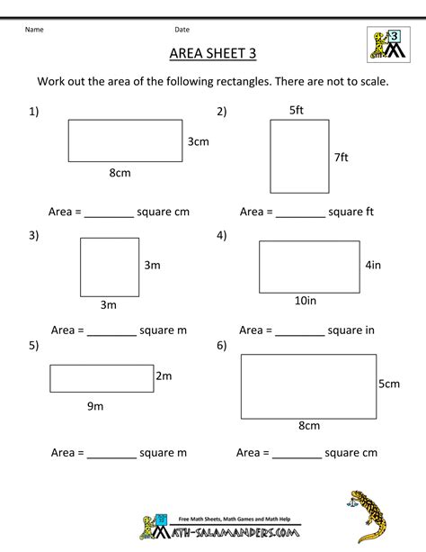 Perimeter Volume And Area Worksheets