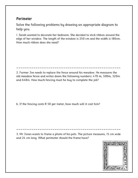 Perimeter Word Problems Worksheet