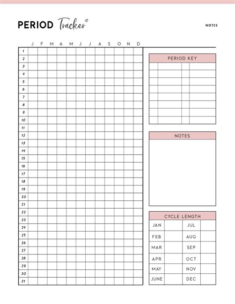 Period Calendar Printable