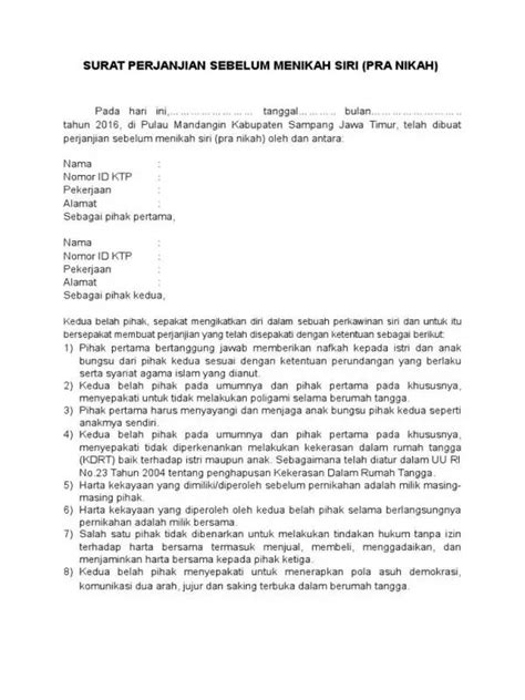 Perjanjian Pernikahan Indonesia