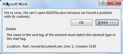 Permanent Fix for Start End Tag Error