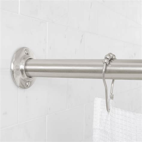 Mainstays Permanent Straight Shower Curtain Rod 41 in 72 in, Brushed Nickel