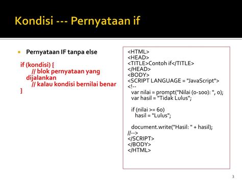 Pernyataan Kondisi JavaScript