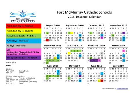 Pershing Elementary Calendar