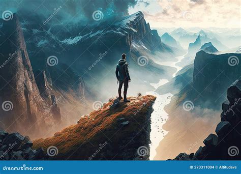 Person Looking At Mountains