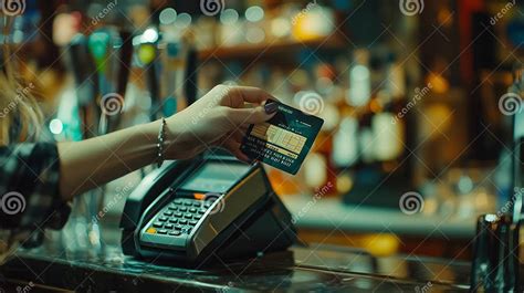 Person Paying at Bar