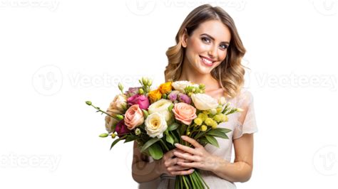 Person smiling while holding flowers