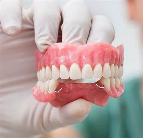 Person with damaged dentures