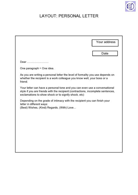 Personal Letter Template