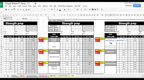 Personal Training Google Sheets Template