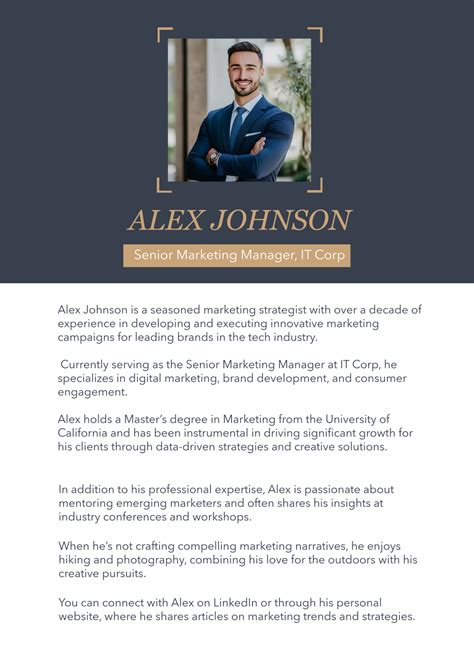 Personal Bio Templates And Samples