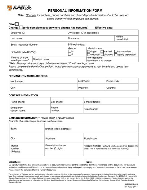 Personal Data Form