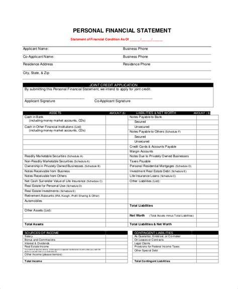 Personal Financial Statement Form - 7+ Free PDF, Word Documents Download