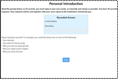 Personal Introduction In Pte Test