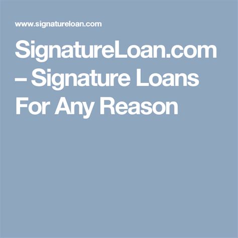 Personal Signature Loan Definition