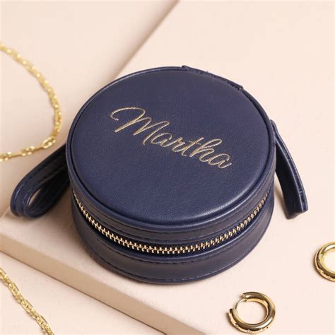 Personalised Mini Round Travel Jewellery Case