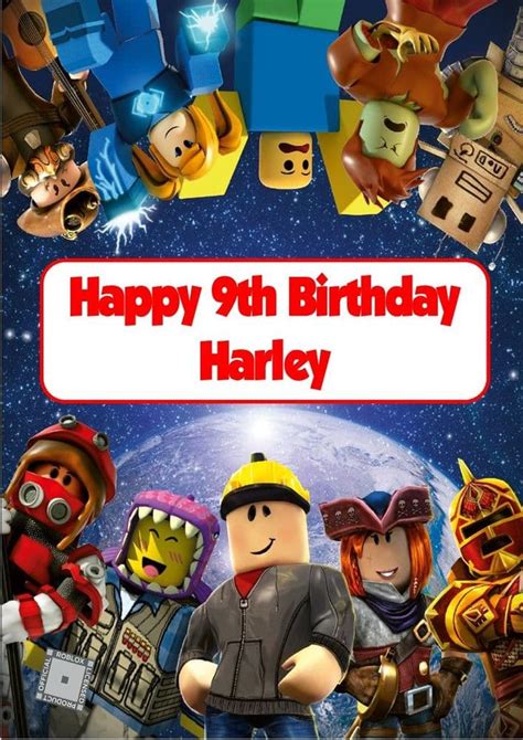 Personalised Roblox Birthday Card Design 1