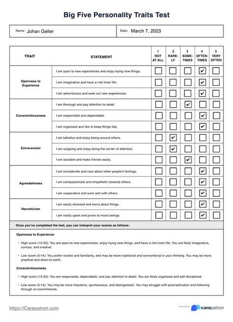 Personality Test Pdf