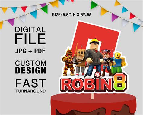 Personalize Topper Roblox Cake Toppers DIY Roblox - Etsy Finland