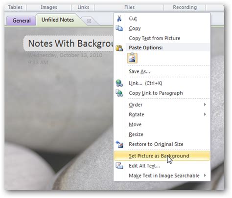 Personalize Your OneNote 2010 Notebooks With Backgrounds and More