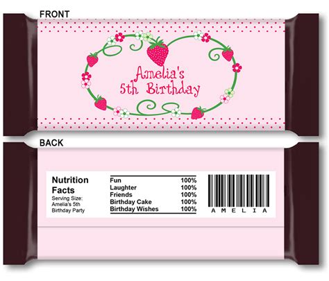 Personalized Chocolate Wrappers Template