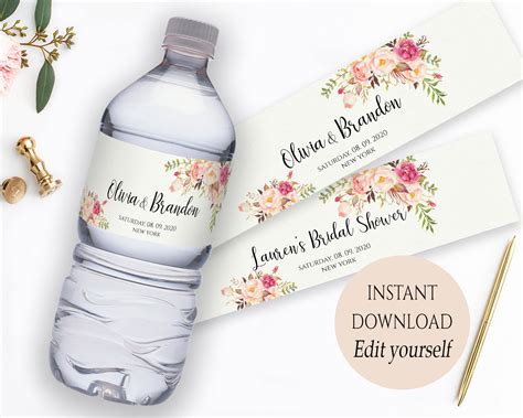 Personalized Water Bottle Label Template