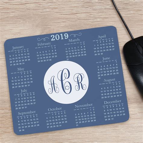 Personalized Calendar Mouse Pad