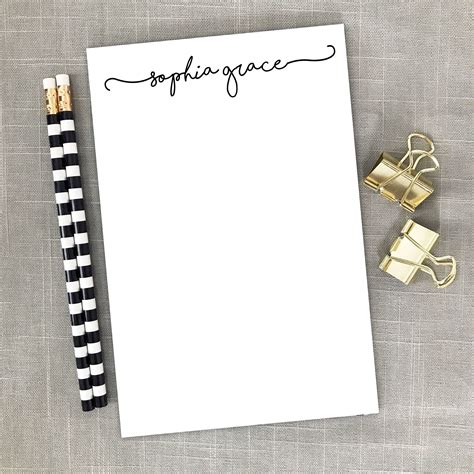 Personalized Notepad With Floral Print Fun Custom Notepads Etsy