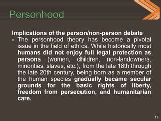 Understanding the definition of personhood according to Merriam-Webster
