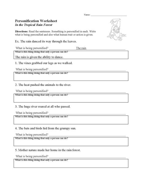 Personification Worksheets With Answers