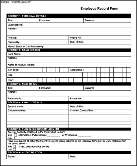 Download Employee Record Sheet for Free Page 8 FormTemplate