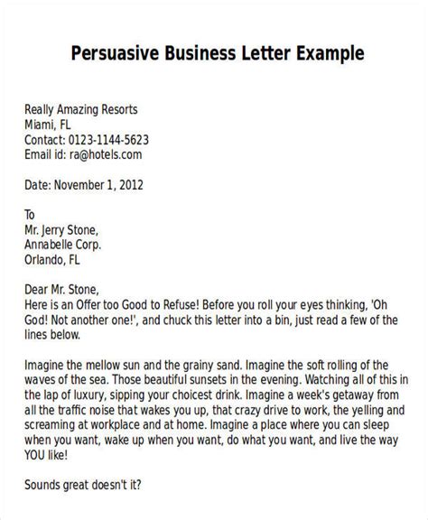 💋 Business persuasive letter example. Persuasive Business Letter
