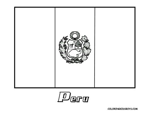 Peru Flag Coloring Sheet