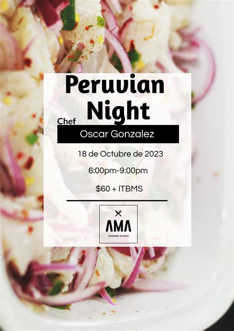 Peruvian cuisine at night