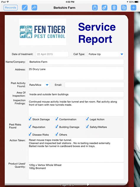 Free Pest Control Inspection Forms Form Resume Examples In Pest