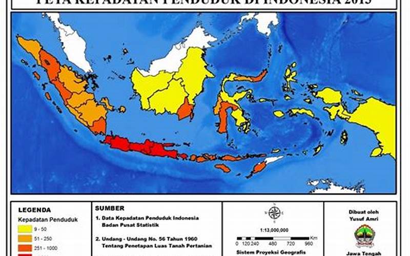 Peta Indonesia Dengan Tingkat Kepadatan Penduduk